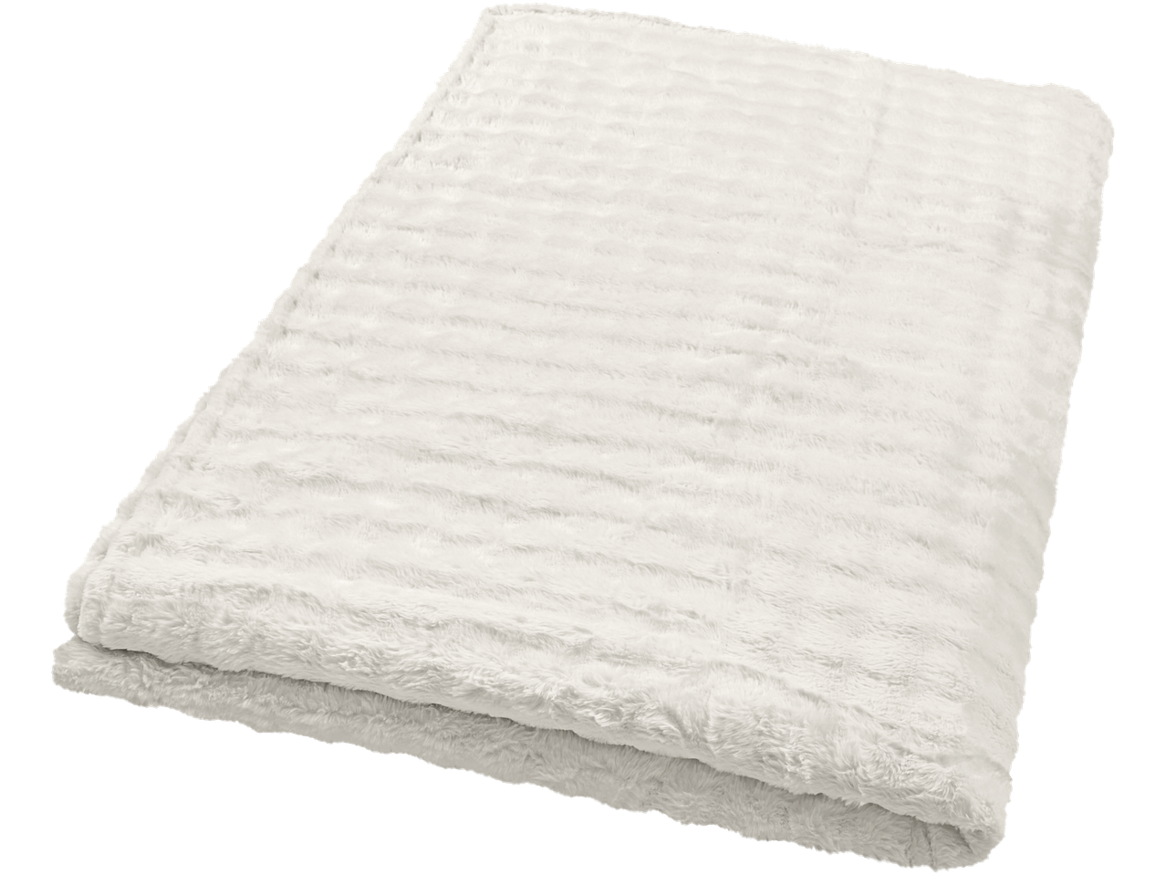 Pehme, kreemjas tekk horisontaalse triibulise tekstuuriga.