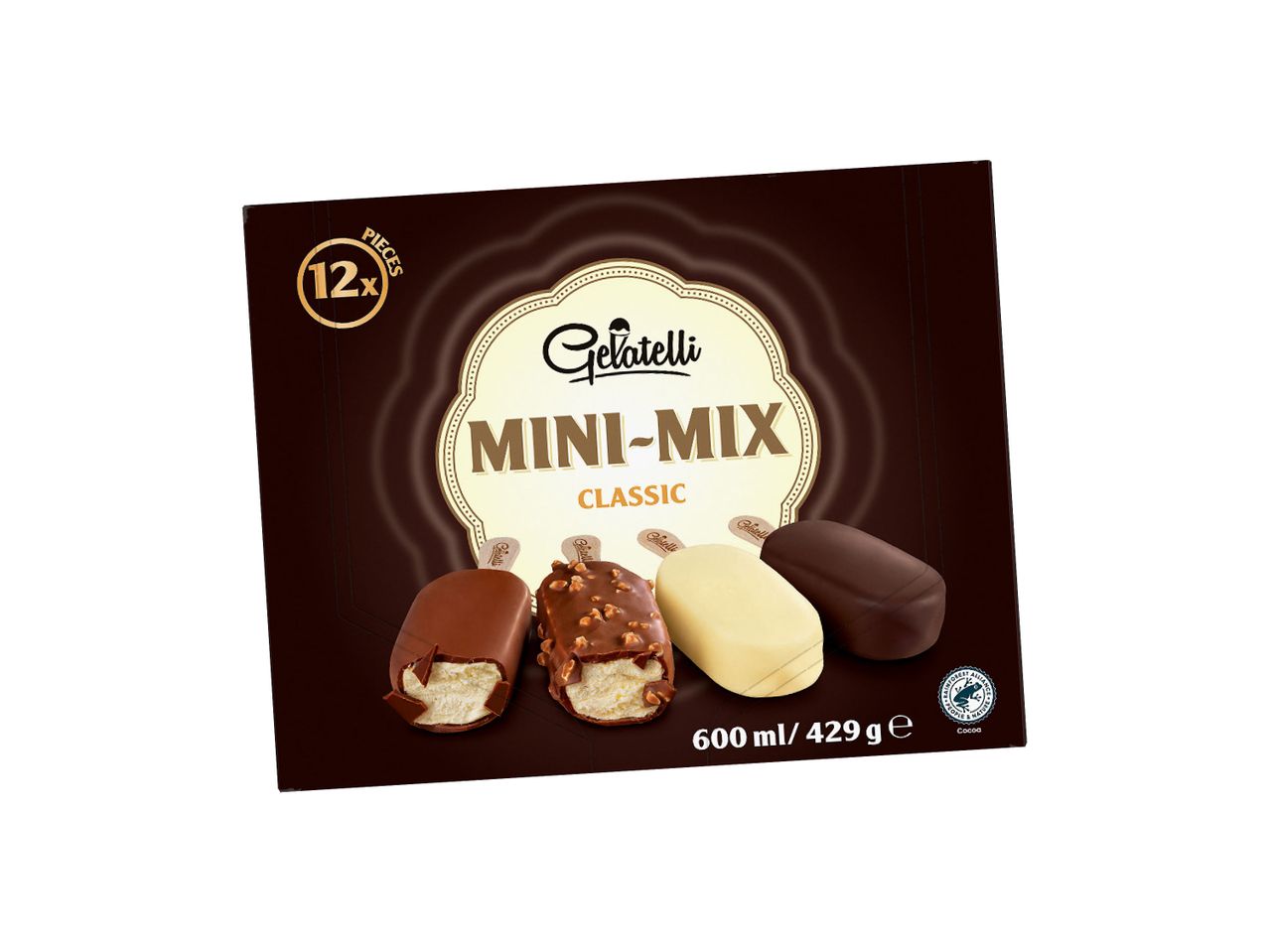 Gelatelli Mini-Mix Classic sladoled: 12 mini sladoleda u četiri ukusa.