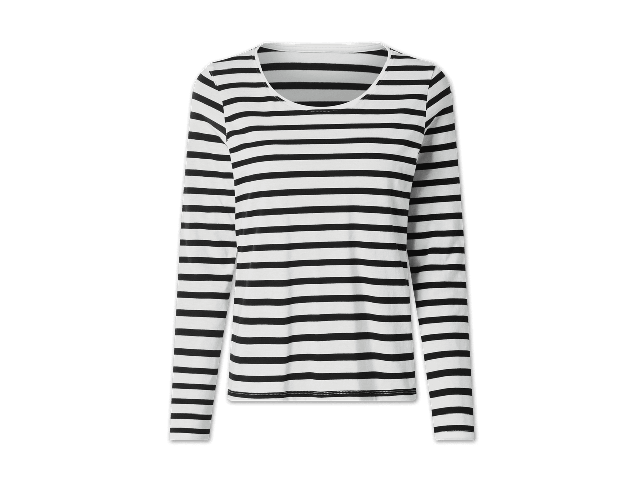 Schwarz-weiß gestreiftes Langarmshirt