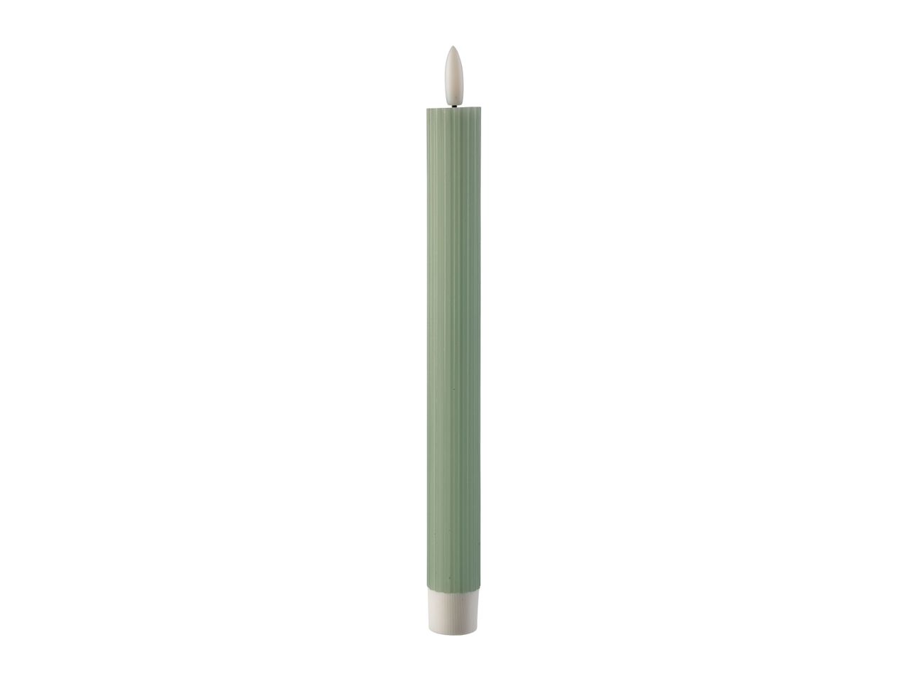 Go to full screen view: Livarno Home LED Real Wax Candles - 2 Pack - Green - Image 3