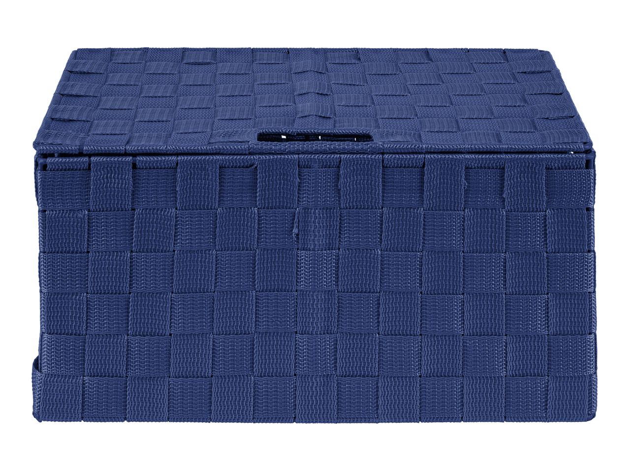 A dark blue, textured rectangular box.