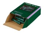 Open box of green wall plugs, 30-pack, 10.0 x 50mm, with a clear window.