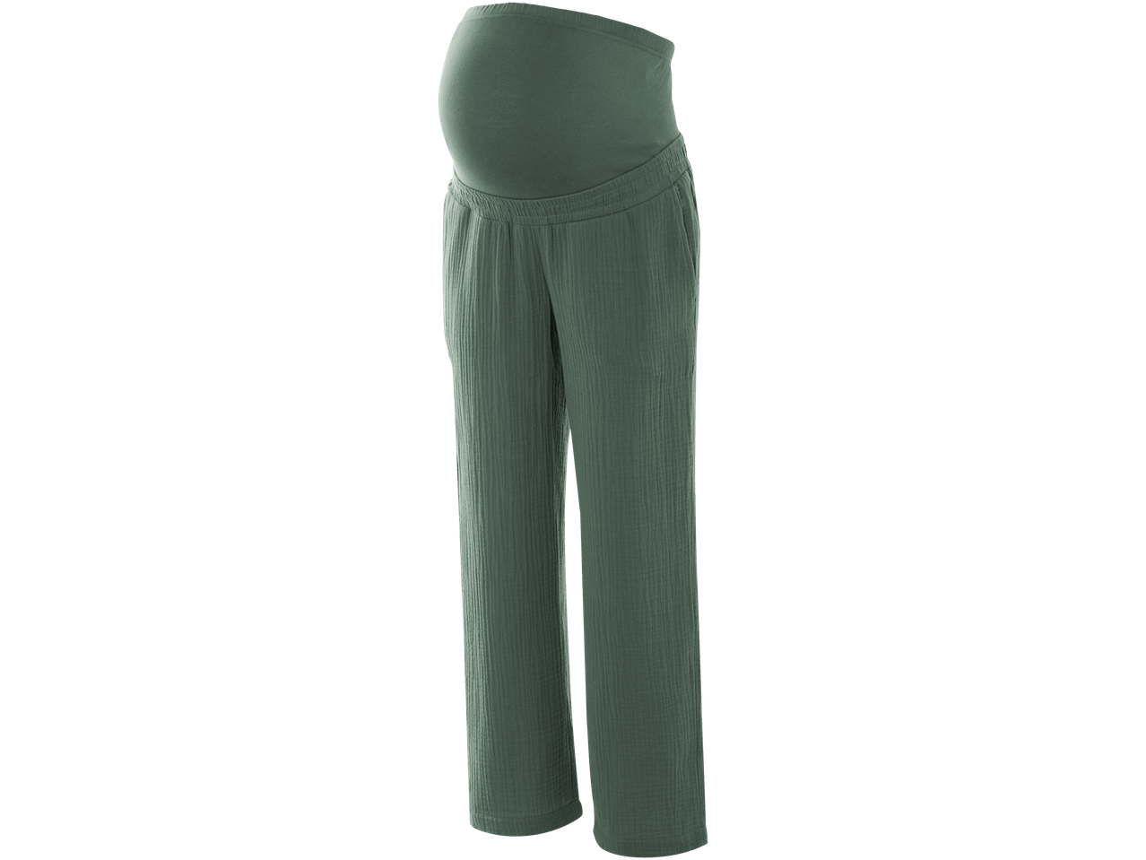 Olīvzaļas grūtniecības bikses.