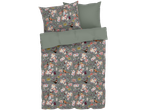 Lenjerie de pat din microfibră satinată LIVARNO home cu model floral și fazani.