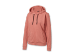 Lachsfarbener Kapuzenpullover mit Reißverschluss und Kängurutaschen