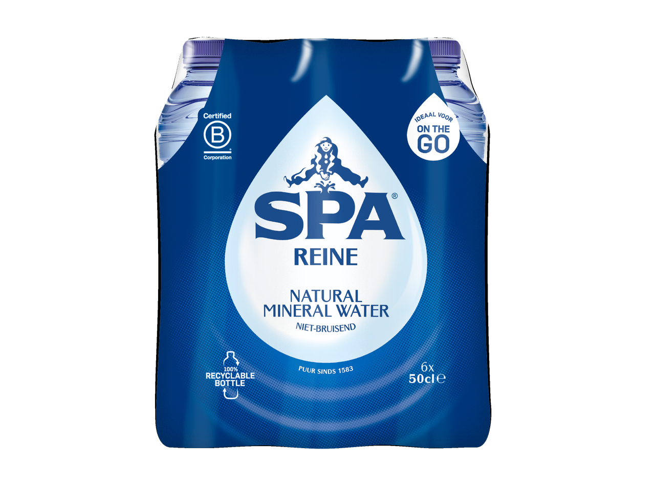 SPA Reine natuurlijk mineraalwater, 6x 50cl, in een recyclebare fles, ideaal voor onderweg.