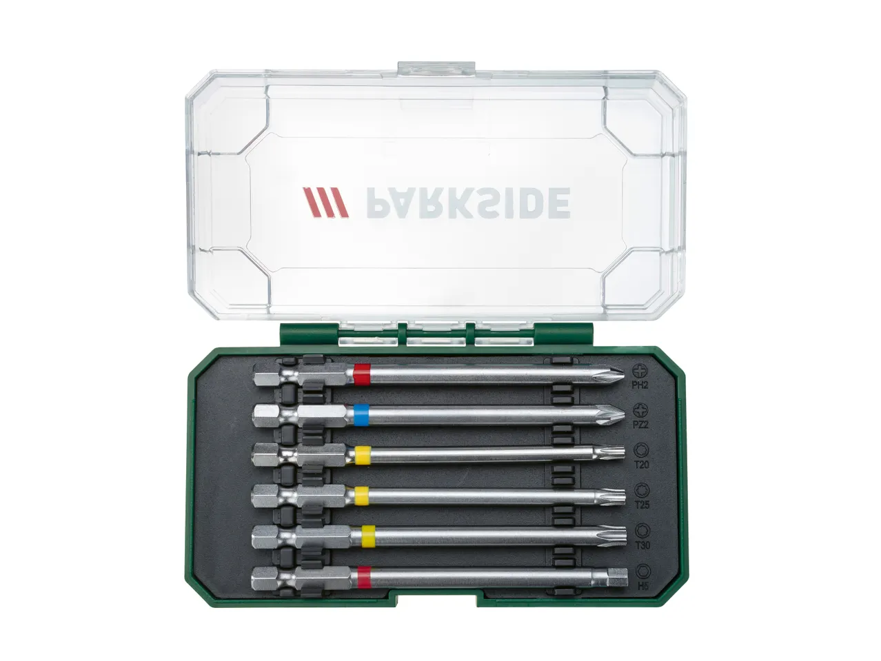 Set bit o set chiavi a bussola in una custodia di plastica trasparente.
