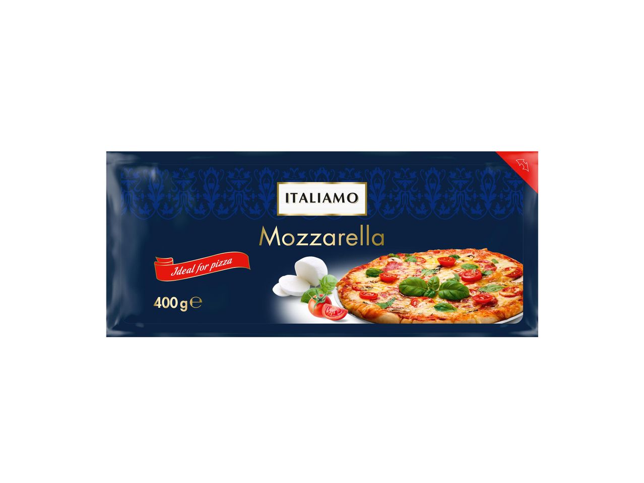 Pilos Mozzarella sajt csomagolás.