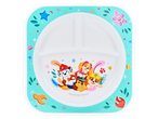 Paw Patrol divided plate with character graphics and decorative border