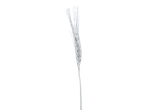 A single silver-colored dried wheat stalk against a black background, part of a Christmas dried pick mix.