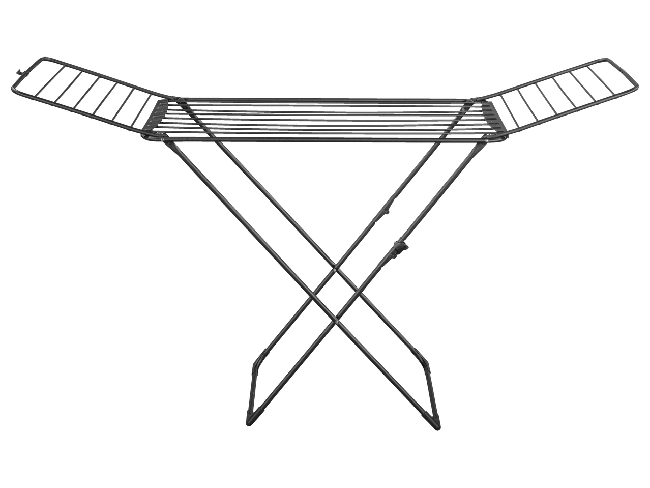 Suporte de secagem de roupa W5® cinza escuro em fundo preto.