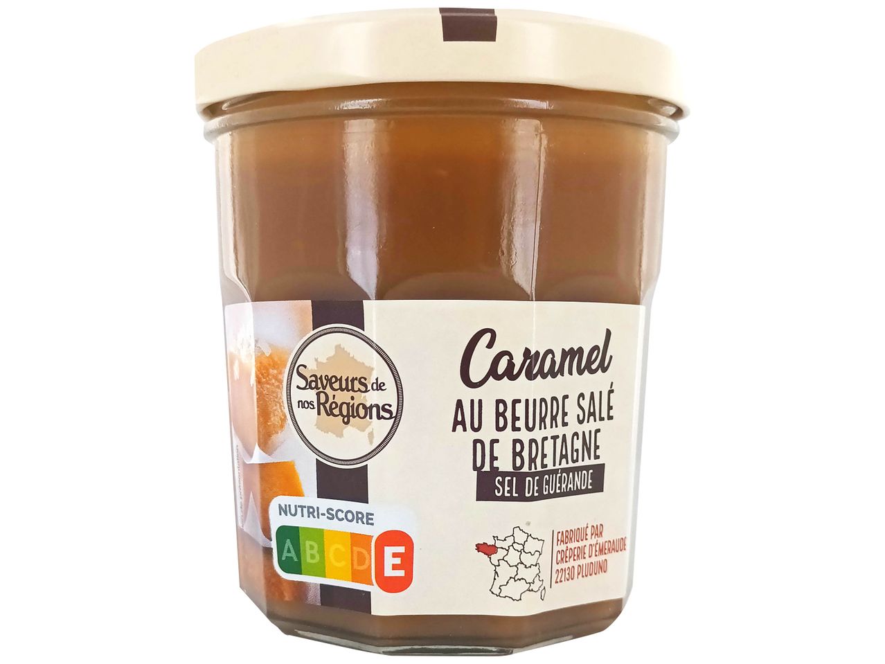 Pot de caramel au beurre salé de Bretagne, Saveurs de nos Régions, Nutri-Score E.