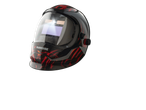 Capacete de soldagem automático Parkside® com padrão de chamas vermelhas