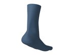 A single blue crew sock shown from the side against a white background.