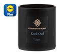 Lidl Plan Dark Oud scented candle in a black jar.