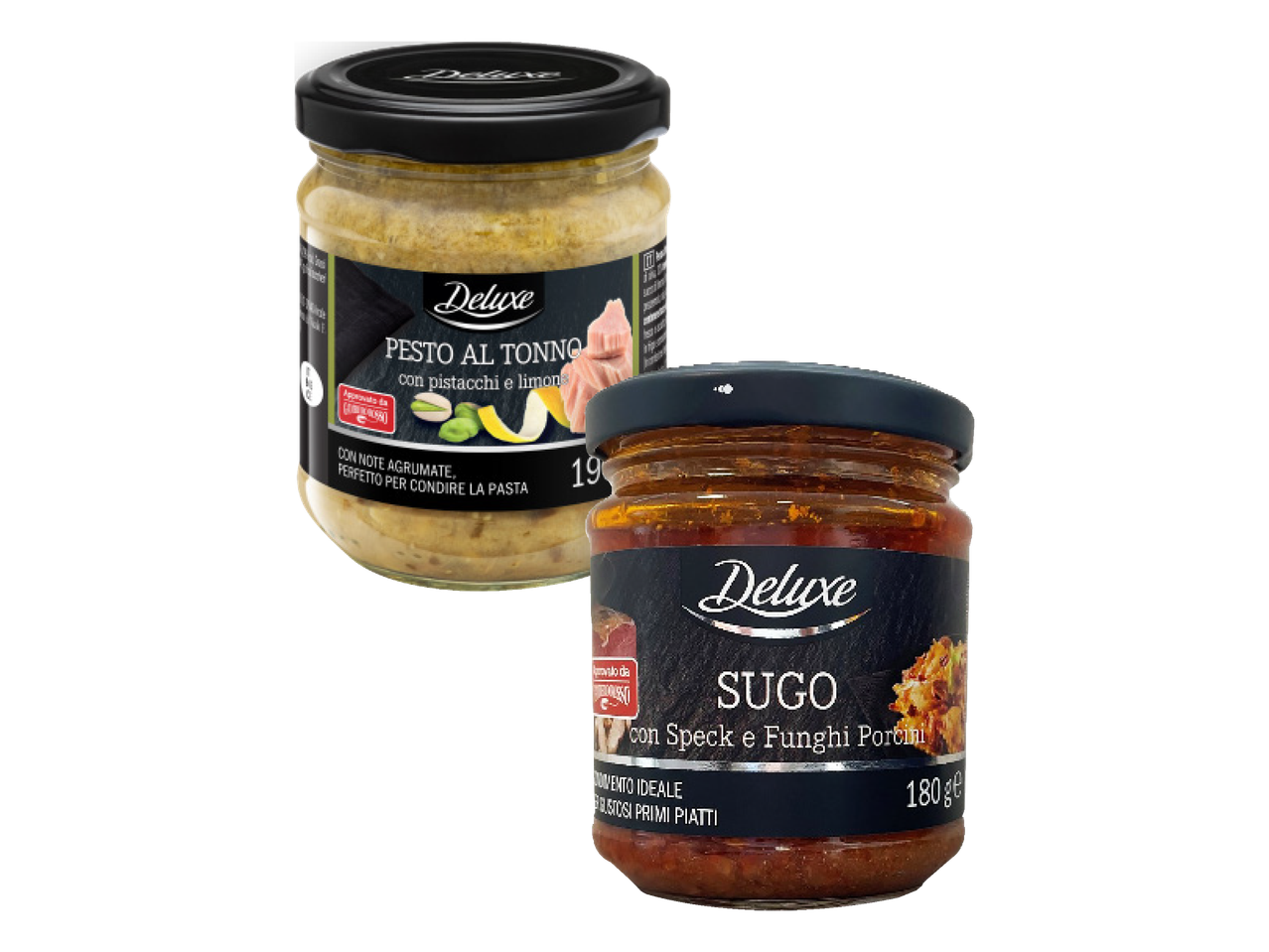 Sugo allo speck con funghi porcini o pesto al tonno con pistacchi e limone