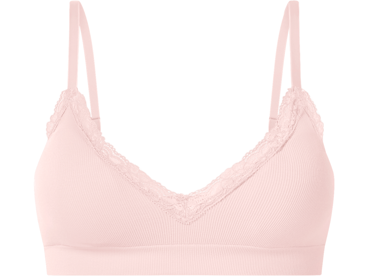 ESMARA rebrasti grudnjak u svetlo roze boji sa čipkastim detaljima.