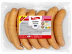 Embalagem de salsichas Knackwurst Dulano, defumadas, 1200g.