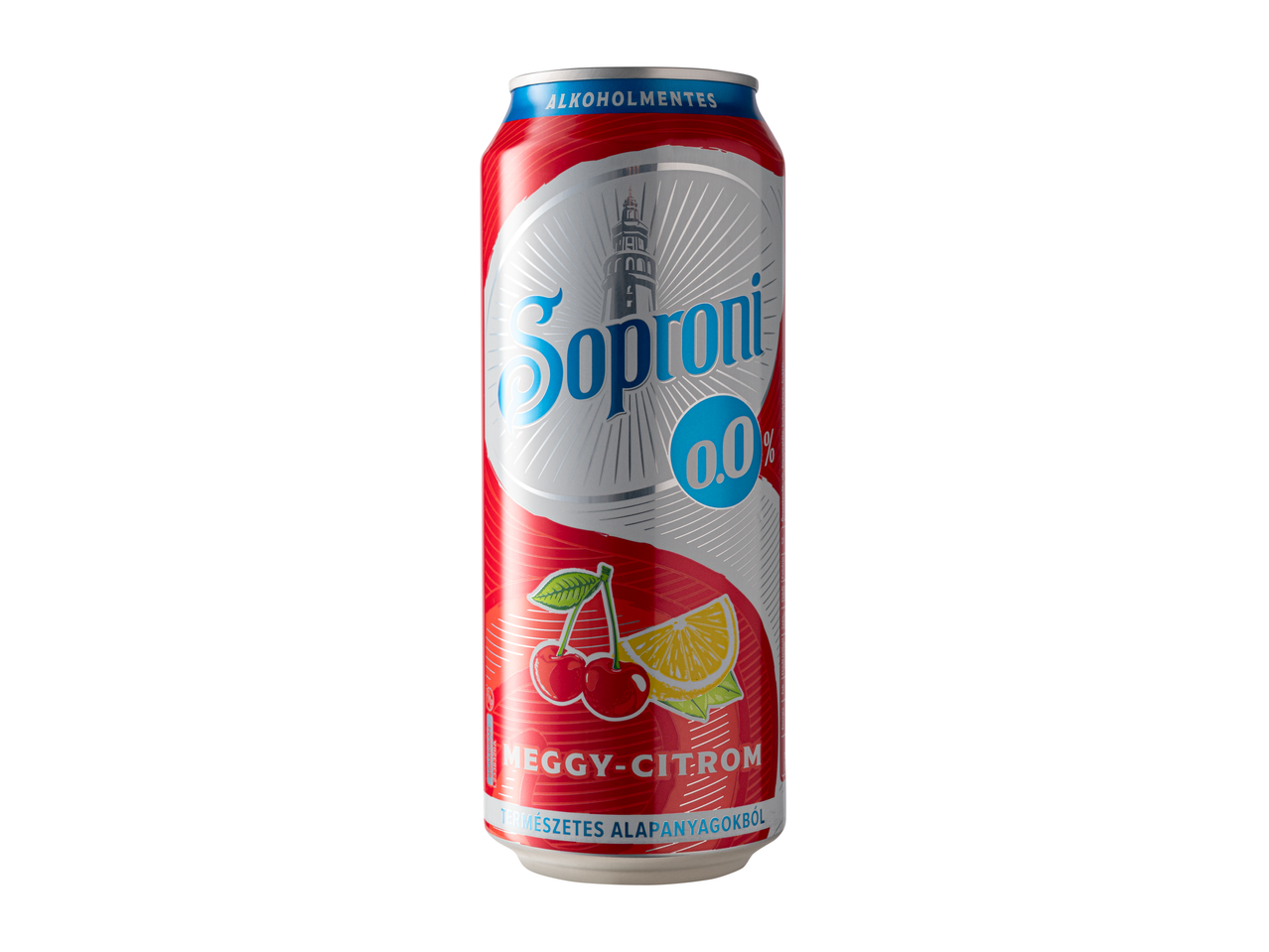 Soproni 0.0% Meggy-Citrom alkoholmentes sör doboz