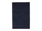 Dark blue bath towel with a subtle striped border at the bottom.