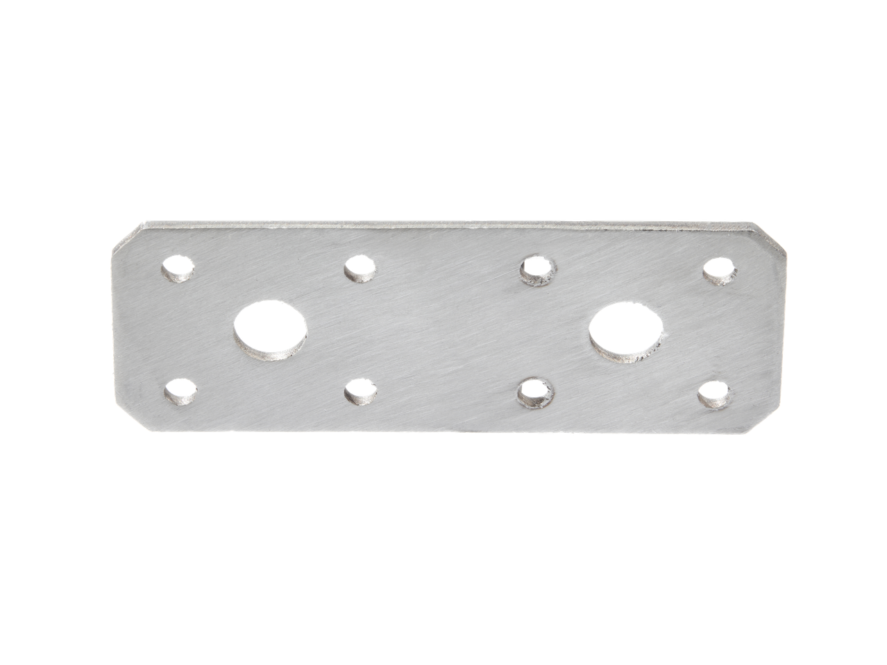 PARKSIDE® Beslag: Srebrna metalna ploča s rupama različitih veličina na crnoj pozadini.