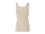 A beige sleeveless undershirt.