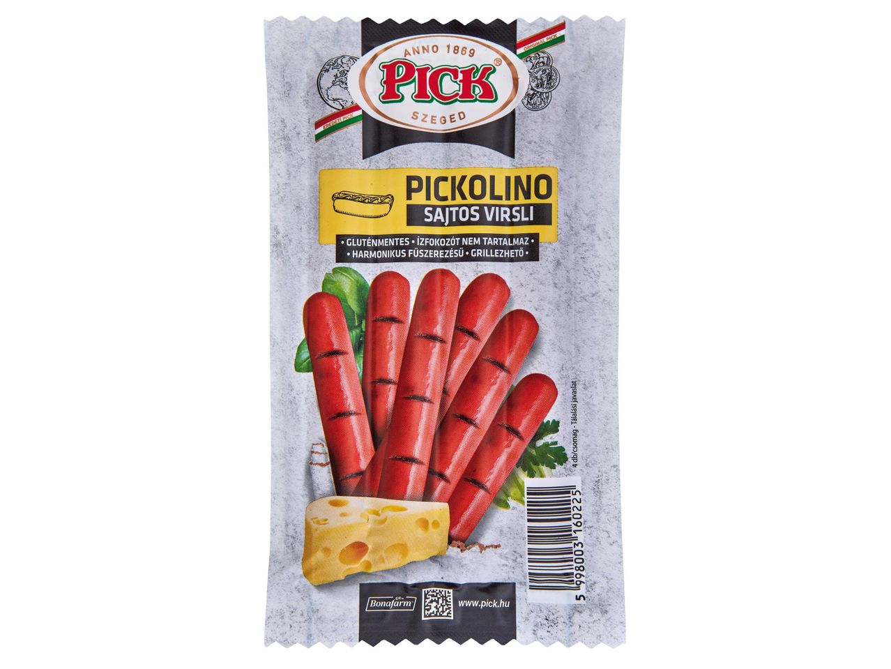 Pick Szeged Piccolino virsli sajttal.