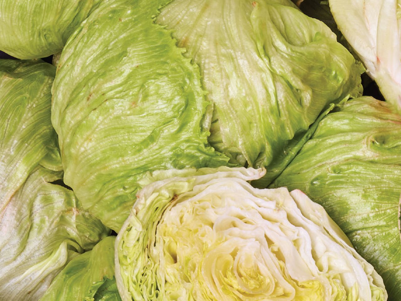 Glava zelene salate u prvom planu.