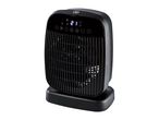 Black ceramic fan heater with digital display and touch controls