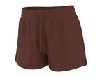 Brown women's shorts with an elastic waistband and drawstring.