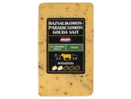 Bazsalikomos-paradicsomos Gouda sajt, 2-4 hónapig érlelt, fiatal, közepes intenzitású.