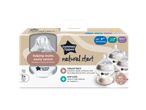 Three baby bottles with natural latch and anti-colic features, promoting easy switching between breast and bottle.