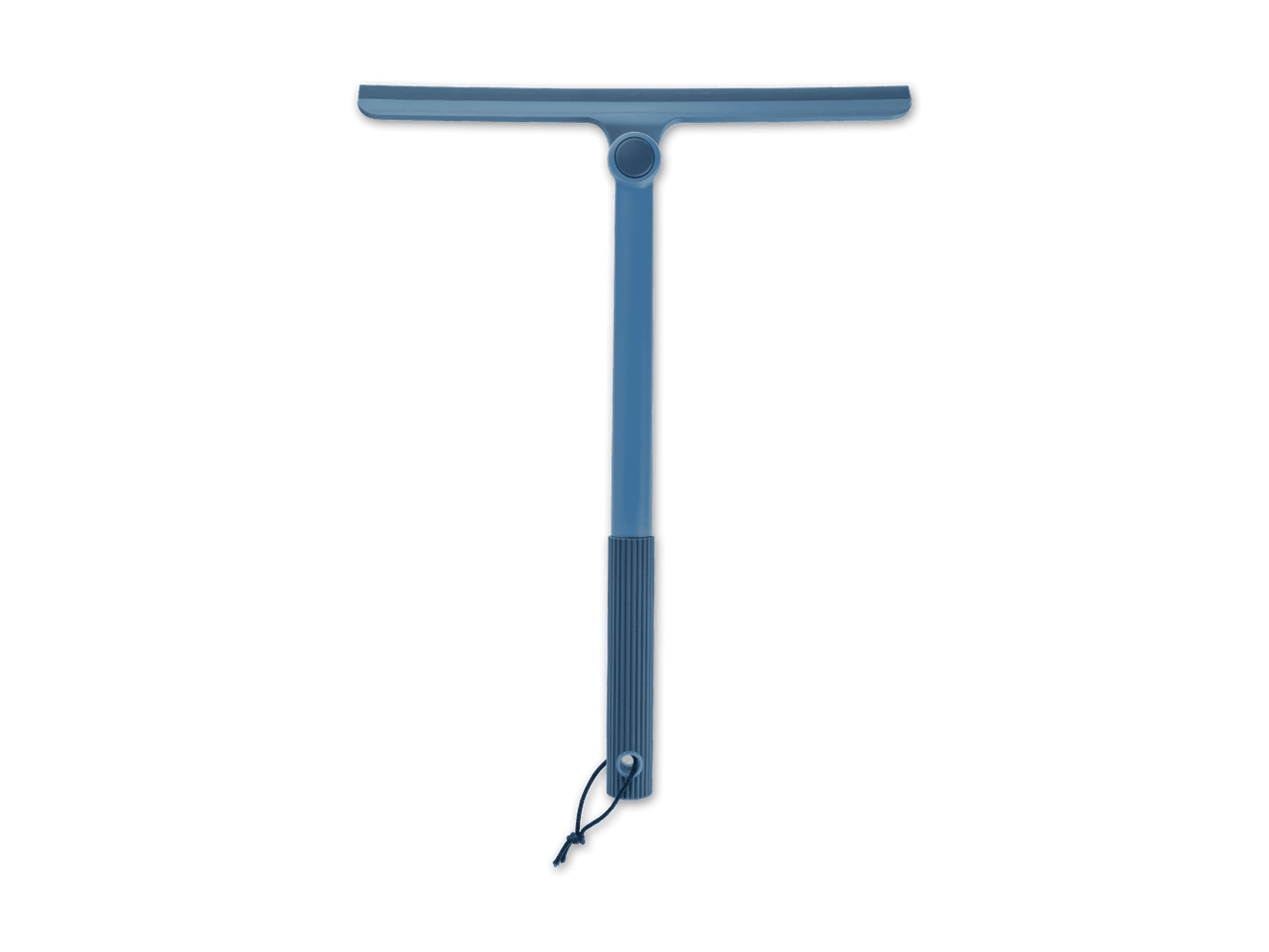 Blauer Duschabzieher mit Aufhängeschlaufe