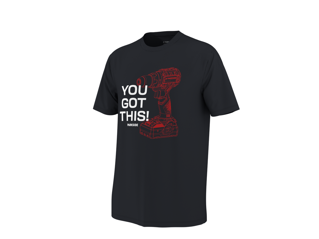 Tricou bărbătesc PARKSIDE cu textul „YOU GOT THIS!” și grafică de bormașină.