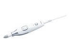 White electric manicure and pedicure device with a silver tip and control buttons.