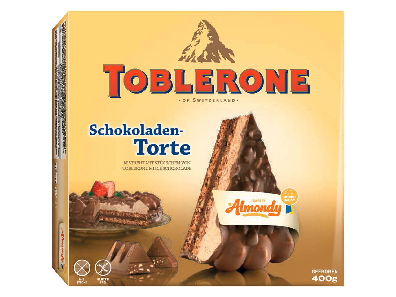 Bolo de chocolate Toblerone, Almonly, sem glúten.