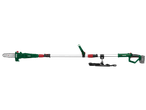 PARKSIDE cordless pole saw with green and red accents, and a black strap