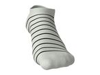 White ankle sock with black horizontal stripes