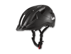 Schwarzer Fahrradhelm mit Belüftungsöffnungen und verstellbaren Riemen