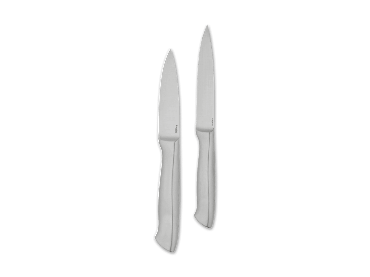 Zwei Design-Messer von Wüsthof stehen nebeneinander.