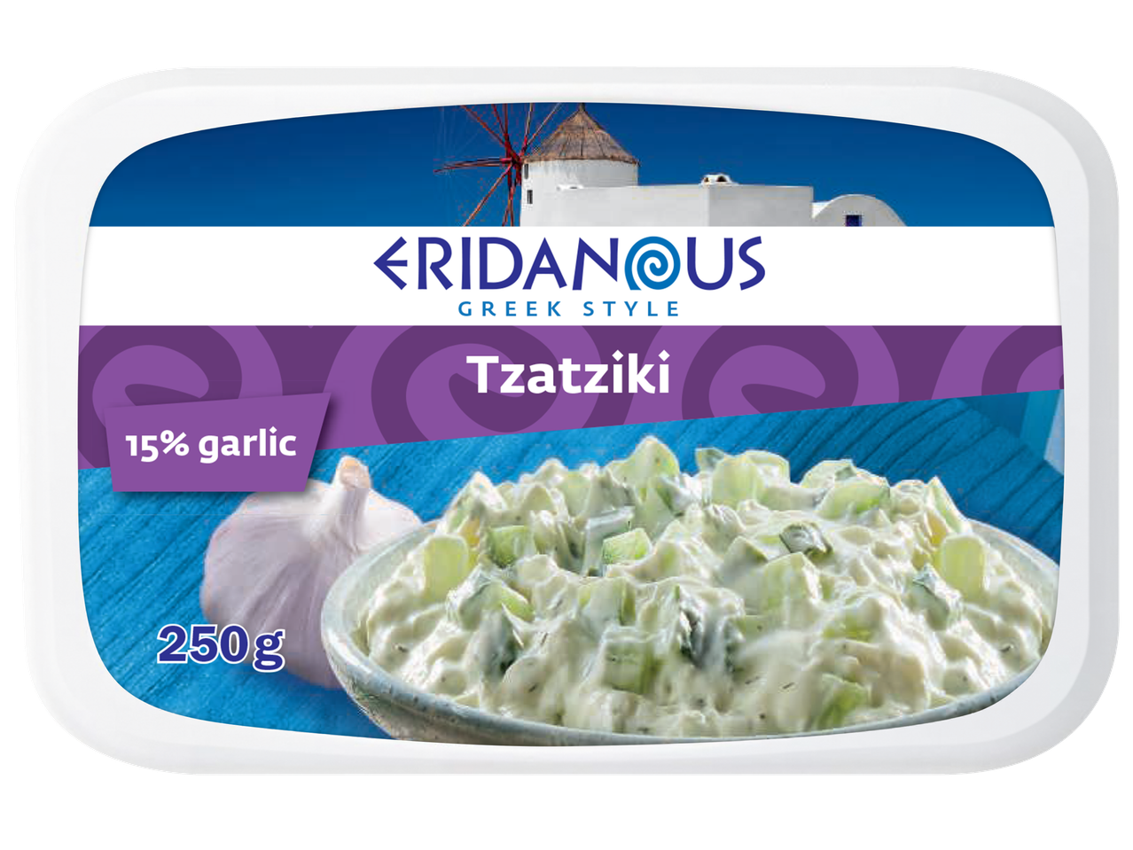 Опаковка гръцко дзадзики с 15% чесън, 250 гр.