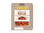 Emballage med krydret nduja, perfekt til pizza, med en nettovægt på 100 g.