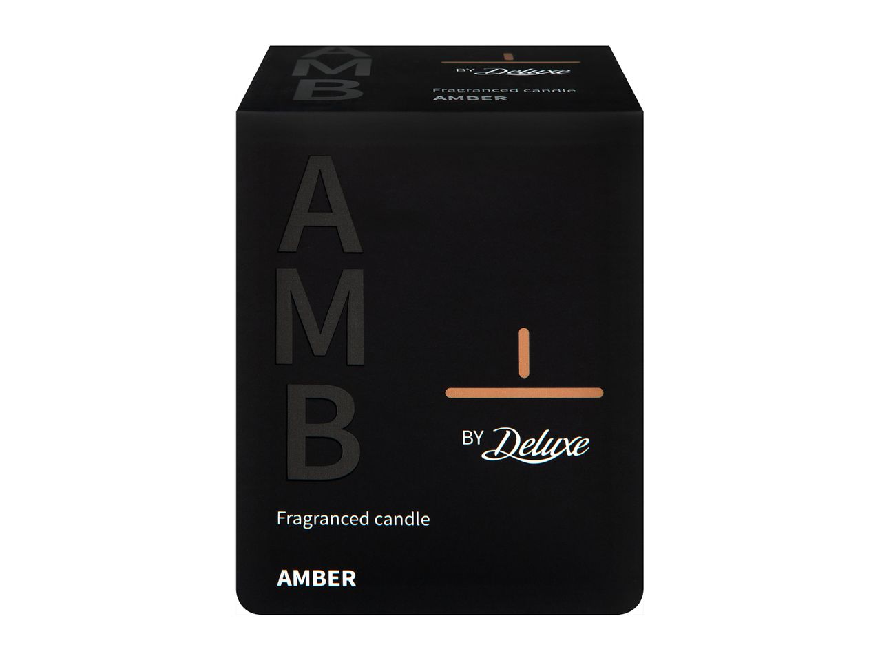 Deluxe Amber fragranced candle.