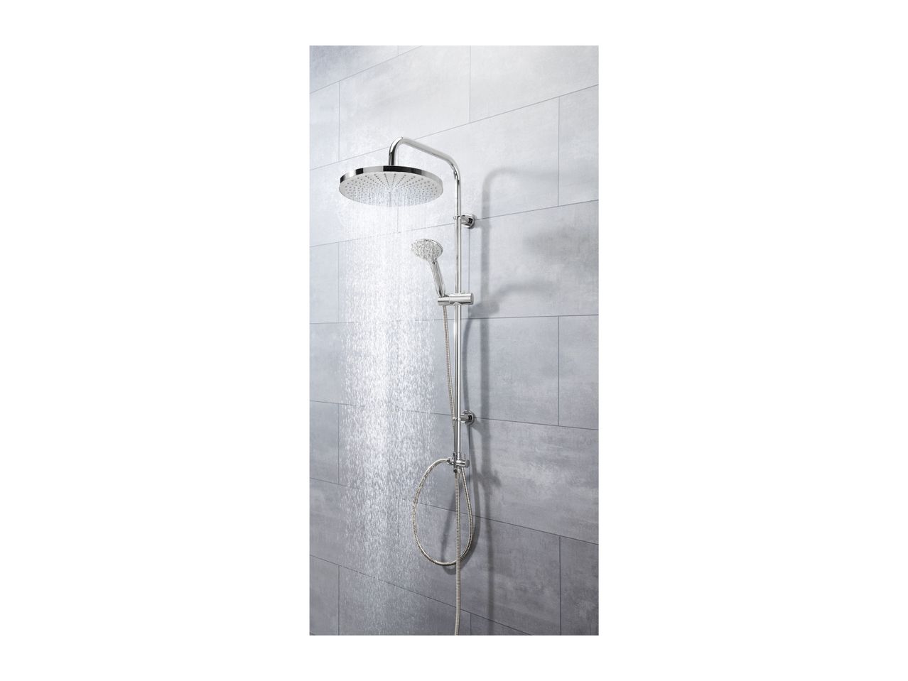 Go to full screen view: Livarno Home XXL Shower Riser Set - Chrome - Image 6