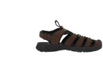 Sandale de trekking CRIVIT maro și negre cu închidere cu șnur elastic