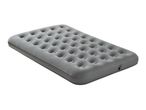 Grey inflatable air mattress with a textured surface and an air valve.