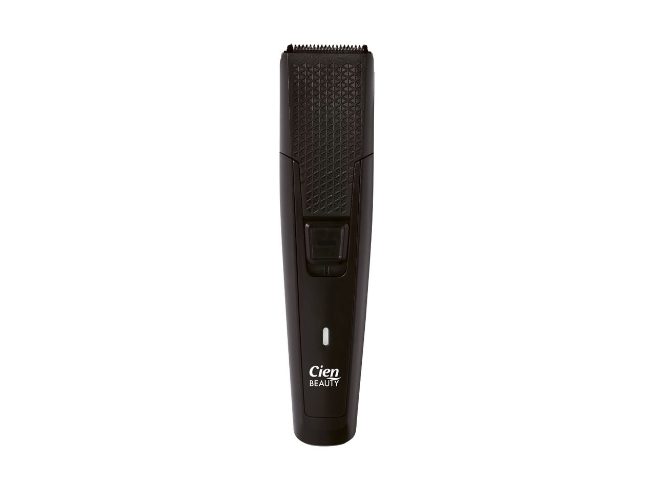 A black, cordless Wahl beard trimmer.