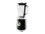 Retro-style black blender with a glass jug and silver dial, featuring the year 1973