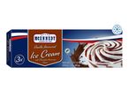 Vanilla ice cream with chocolate-flavored sauce, 3-pack, frozen.