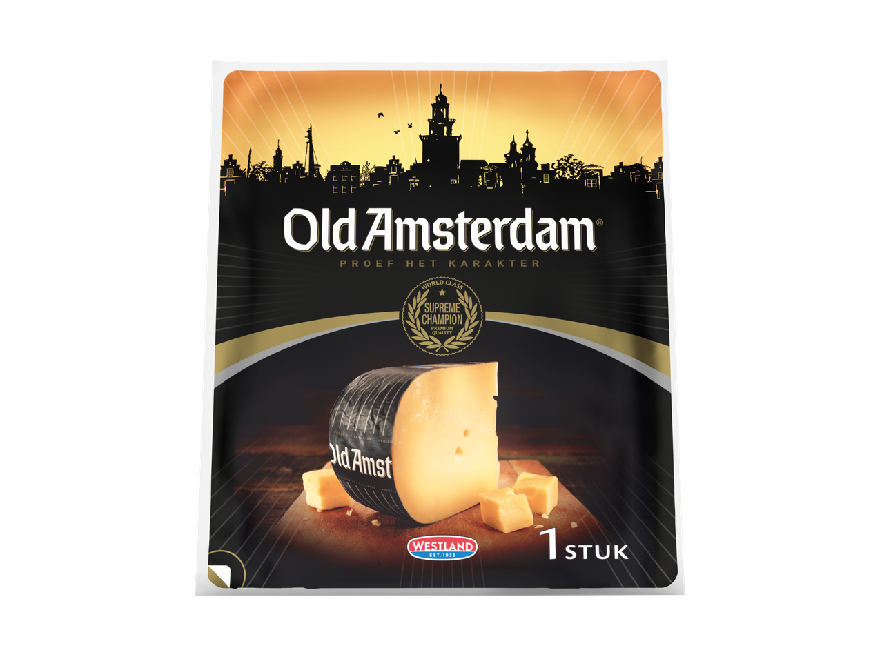 Old Amsterdam kaasblok, verpakking van 1 stuk